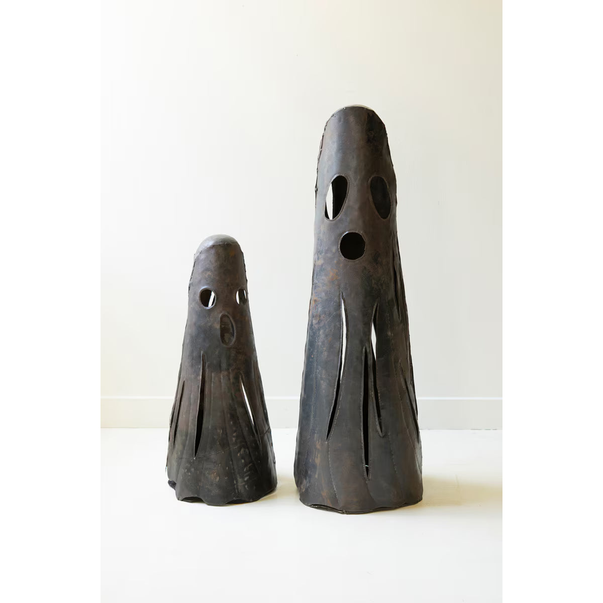 S/2 Rustic Iron Ghost Luminaries