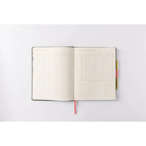 2025 Banner Agenda 17-Month Weekly Vegan Leather Bound Planner | Forest Green