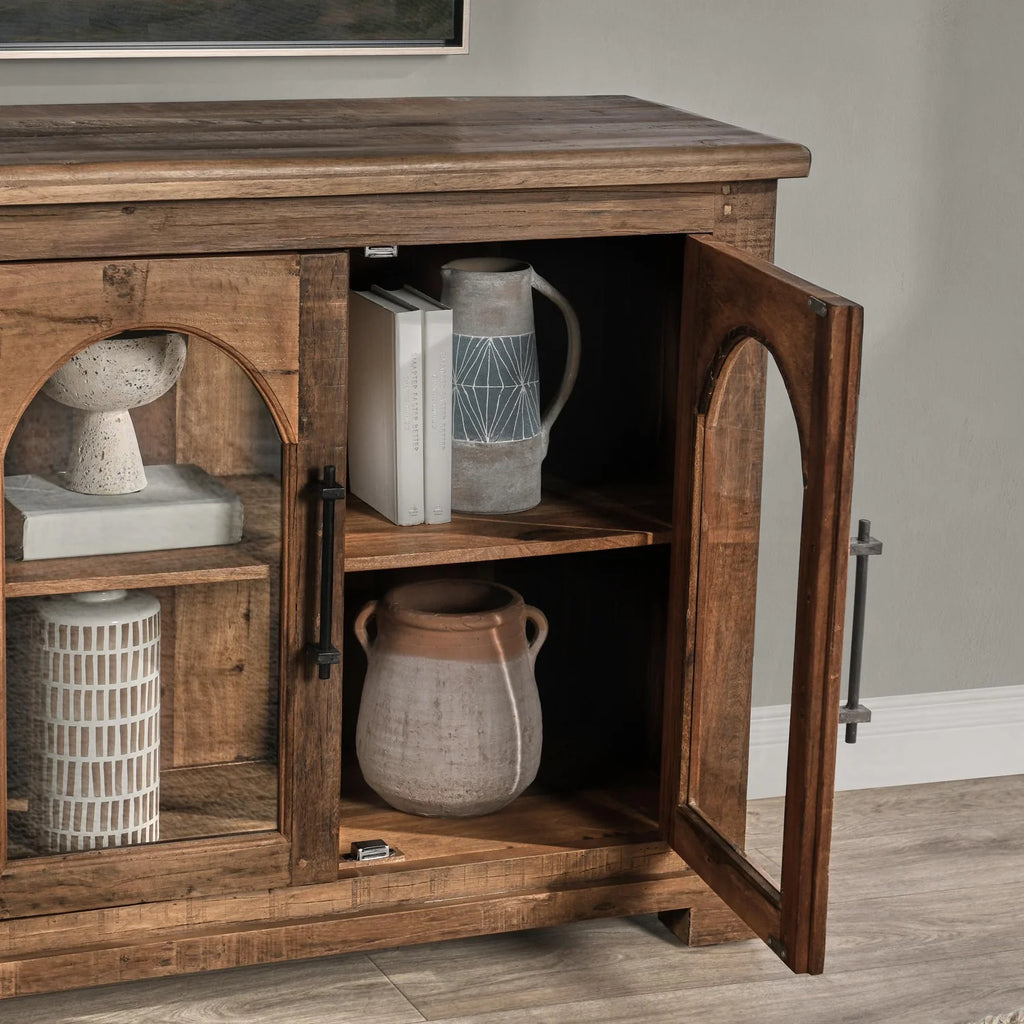 Zion Reclaimed Wood 4Dr Cabinet | Natural