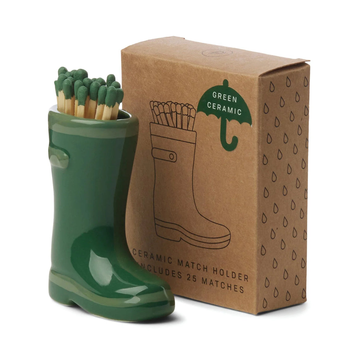 Wellington Boot Match Holder/Striker | Dark Green