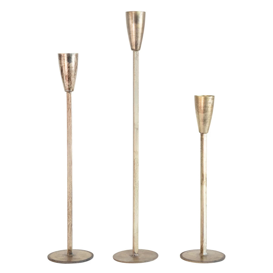 Metal Taper Holders w/Antique Finish | Individual