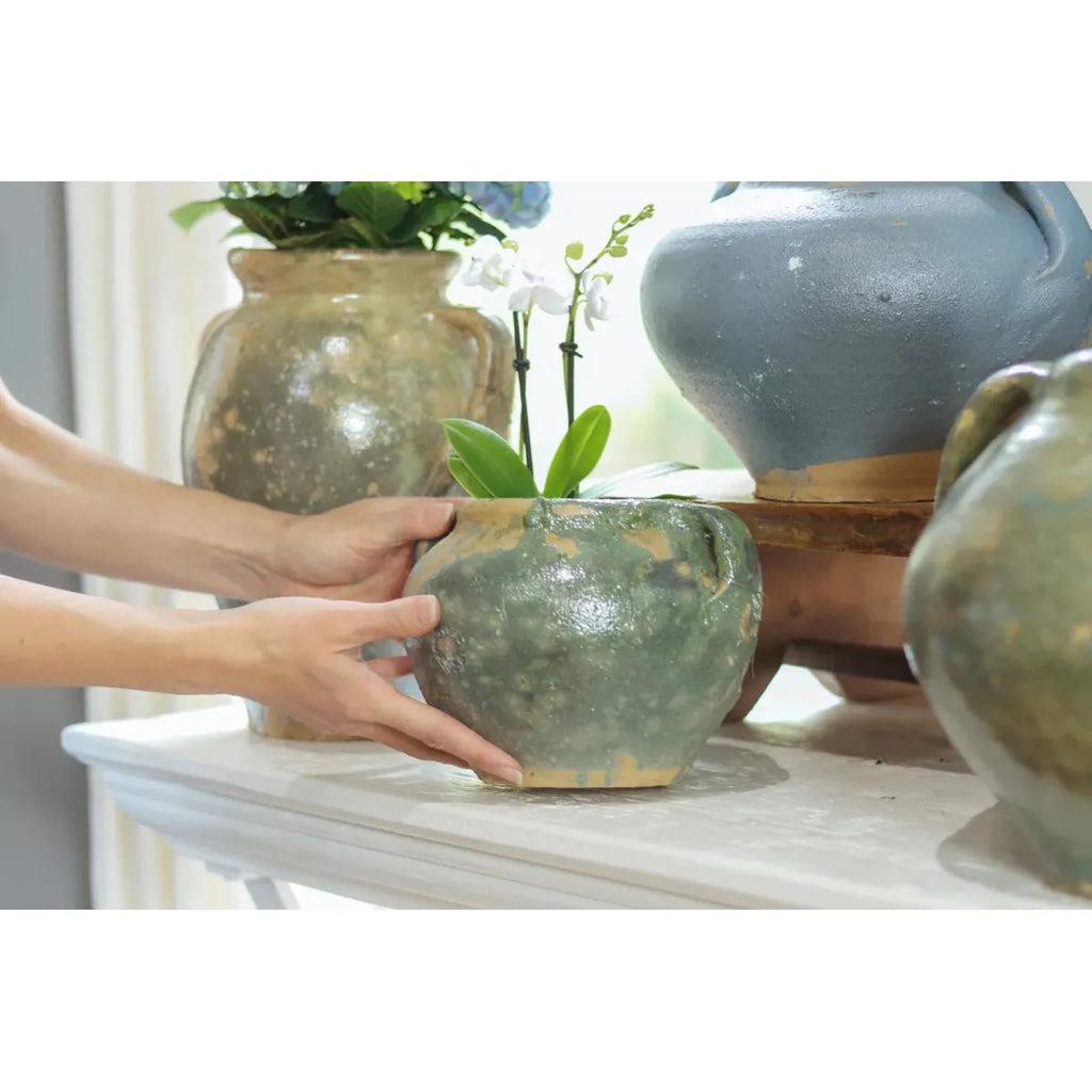 Found Confit Pot | Assorted Blues + Greens + Golds