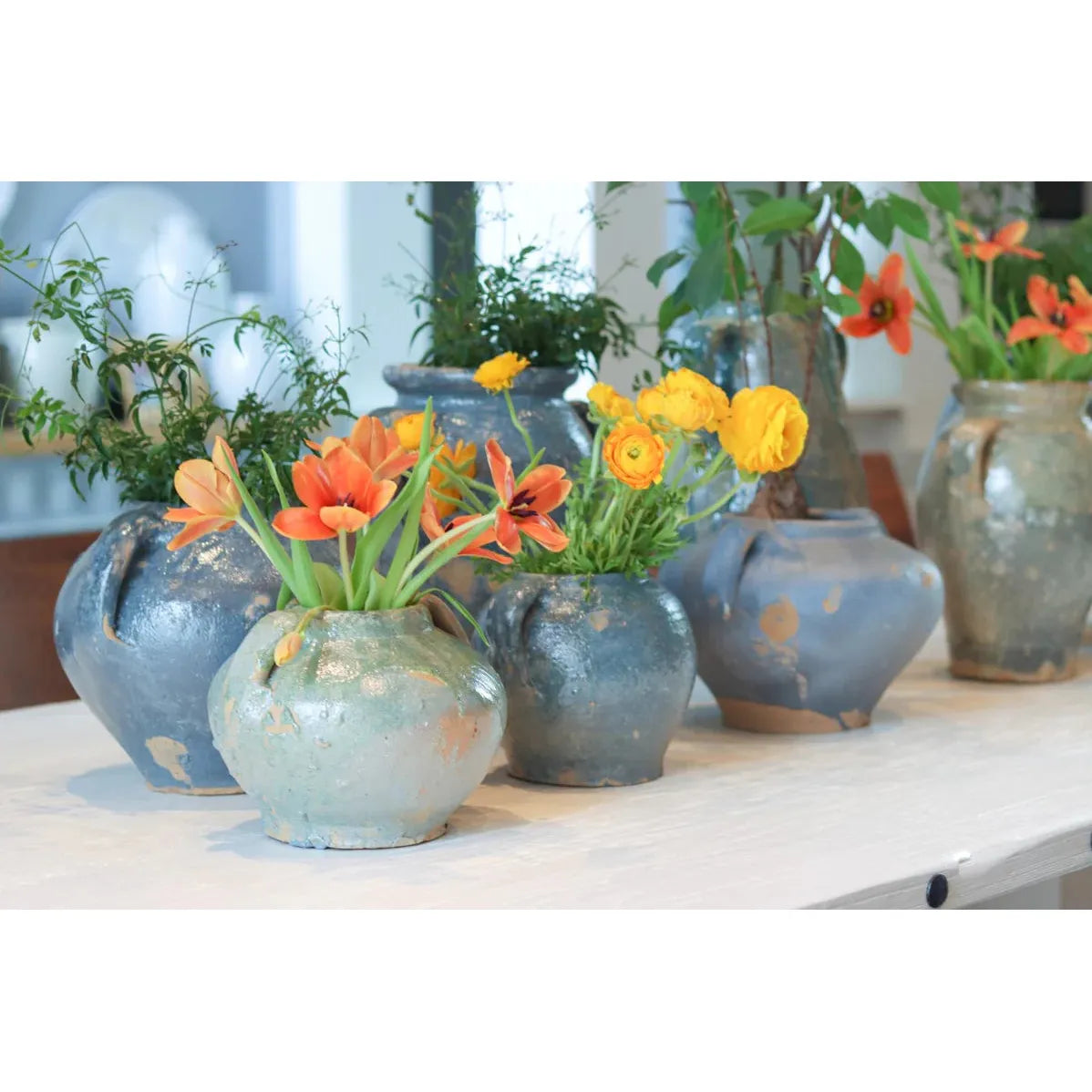 Found Confit Pot | Assorted Blues + Greens + Golds