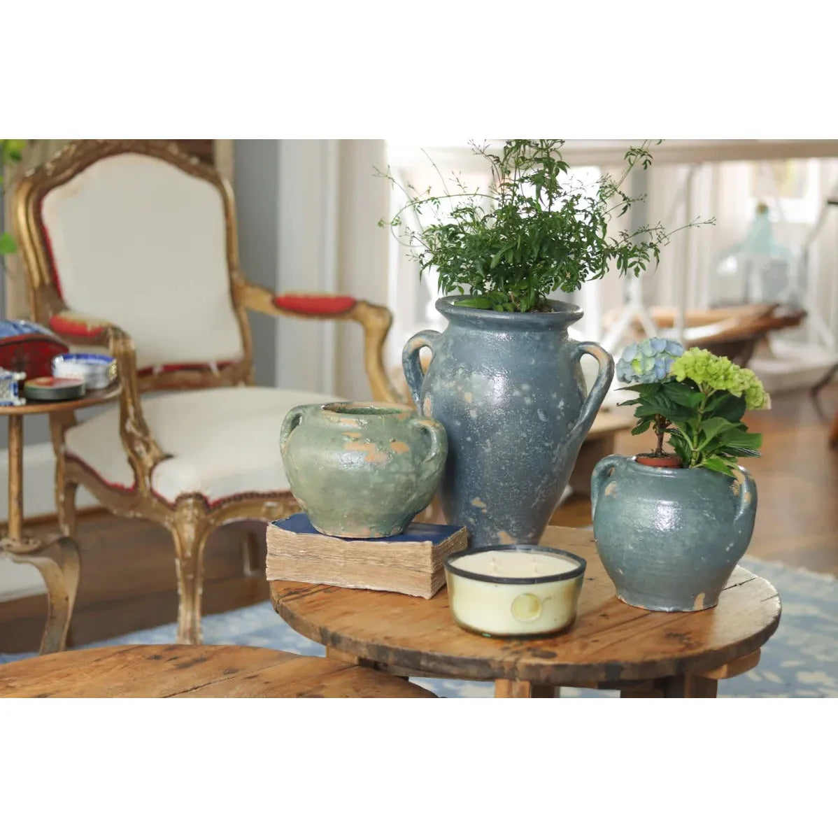 Found Confit Pot | Assorted Blues + Greens + Golds