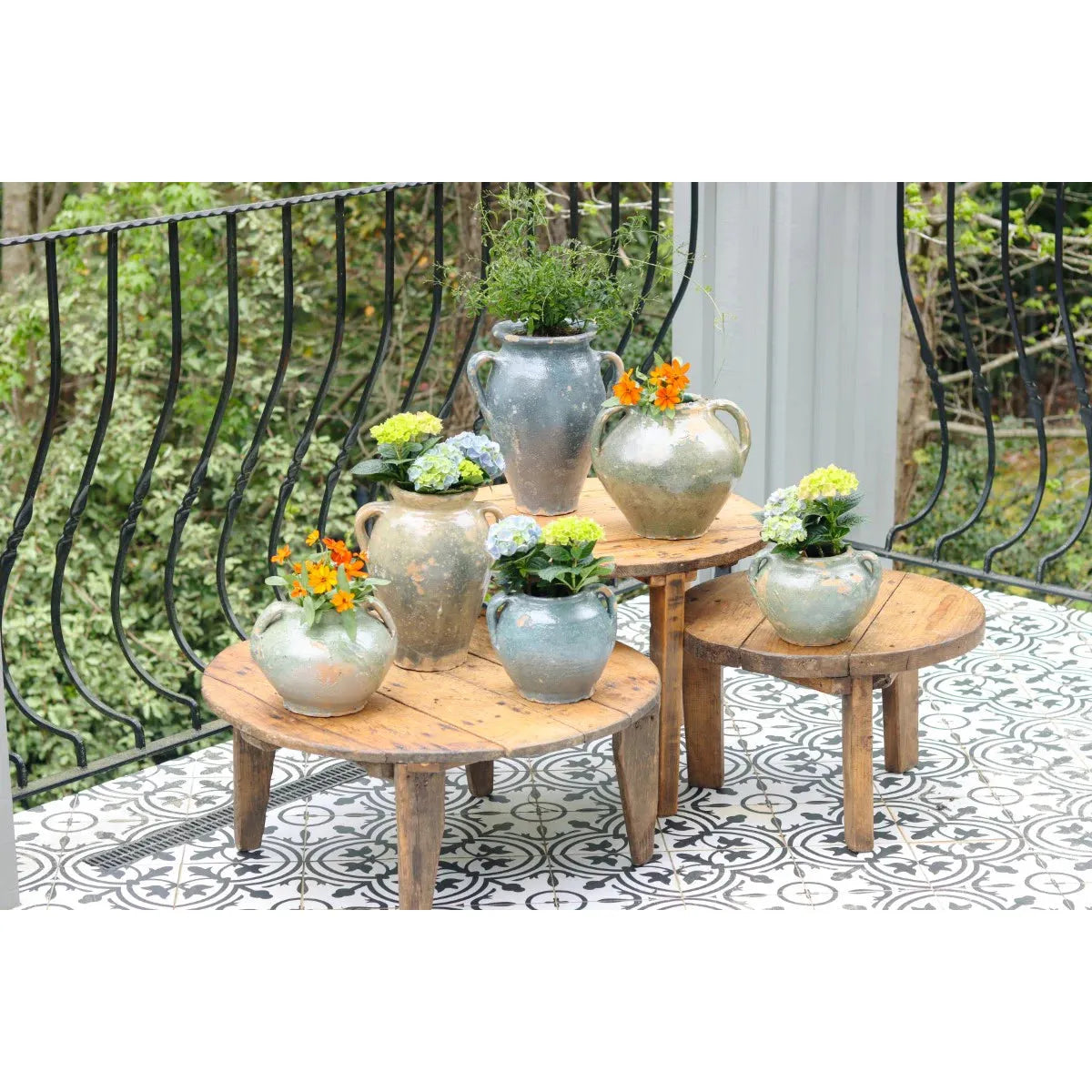 Found Amphora Pot | Assorted Blues + Greens