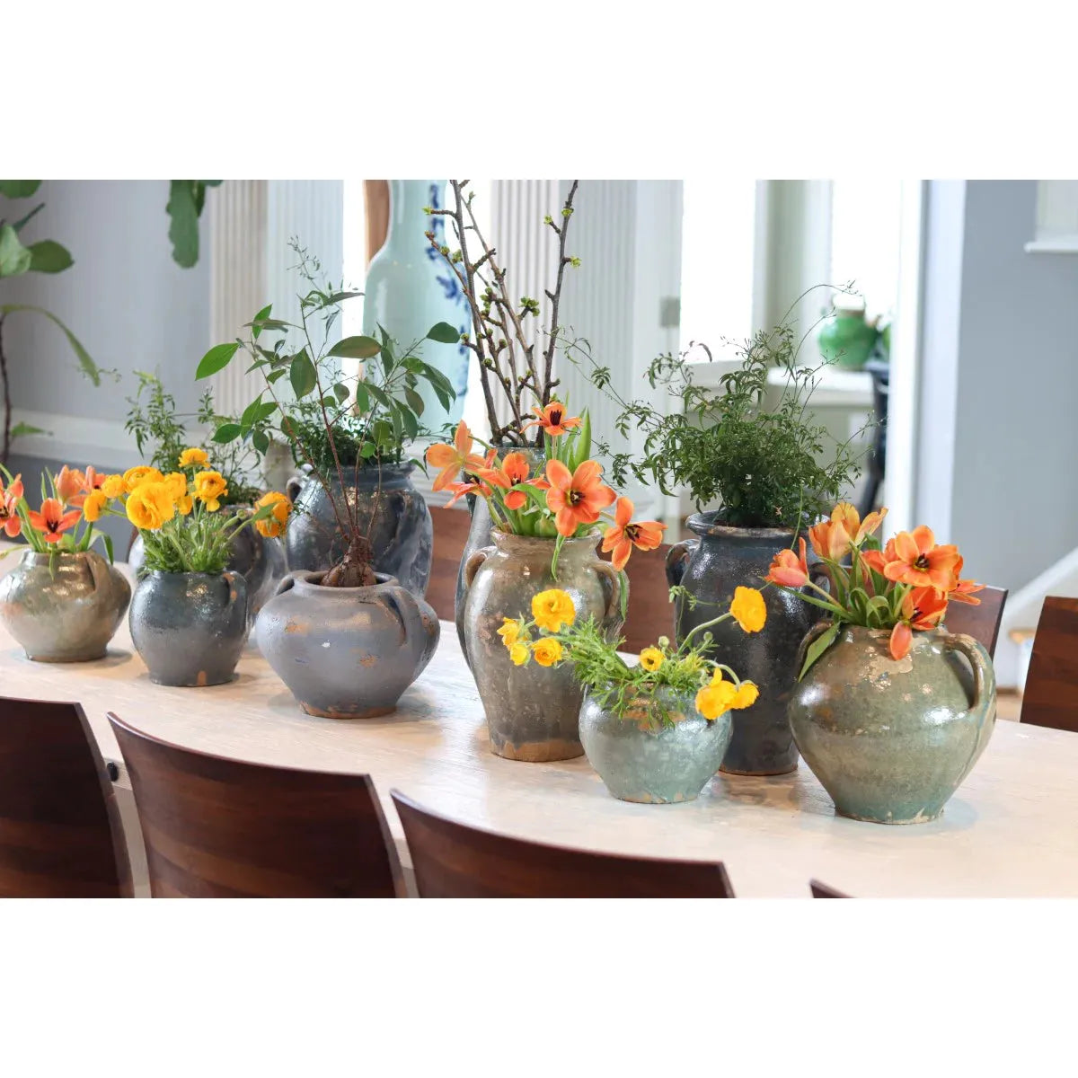 Found Amphora Pot | Assorted Blues + Greens