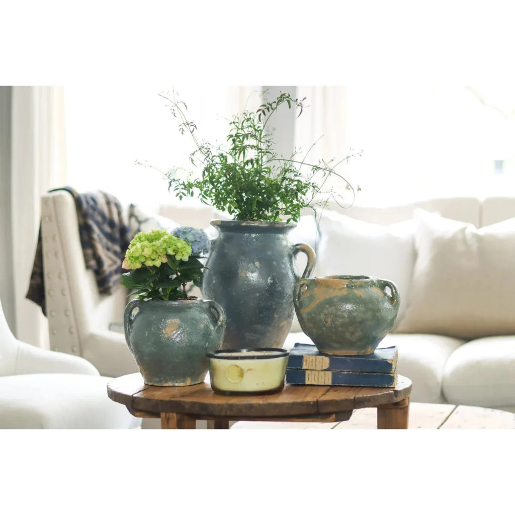 Found Amphora Pot | Assorted Blues + Greens