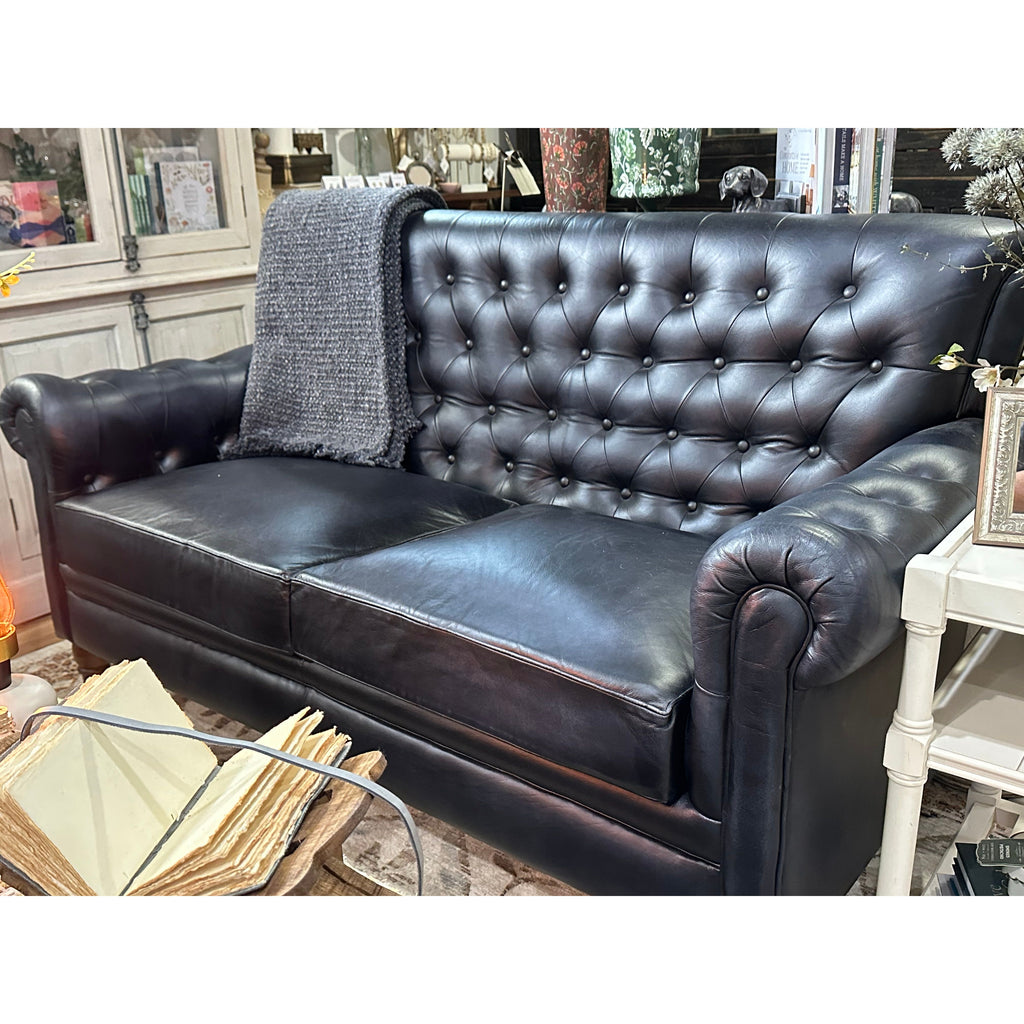 Louisville Chesterfield Leather Settee