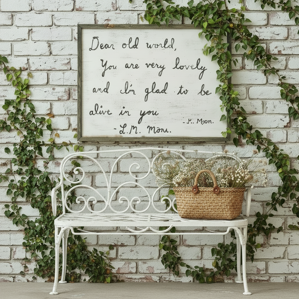 Dear Old World Art Print - Grey Wood