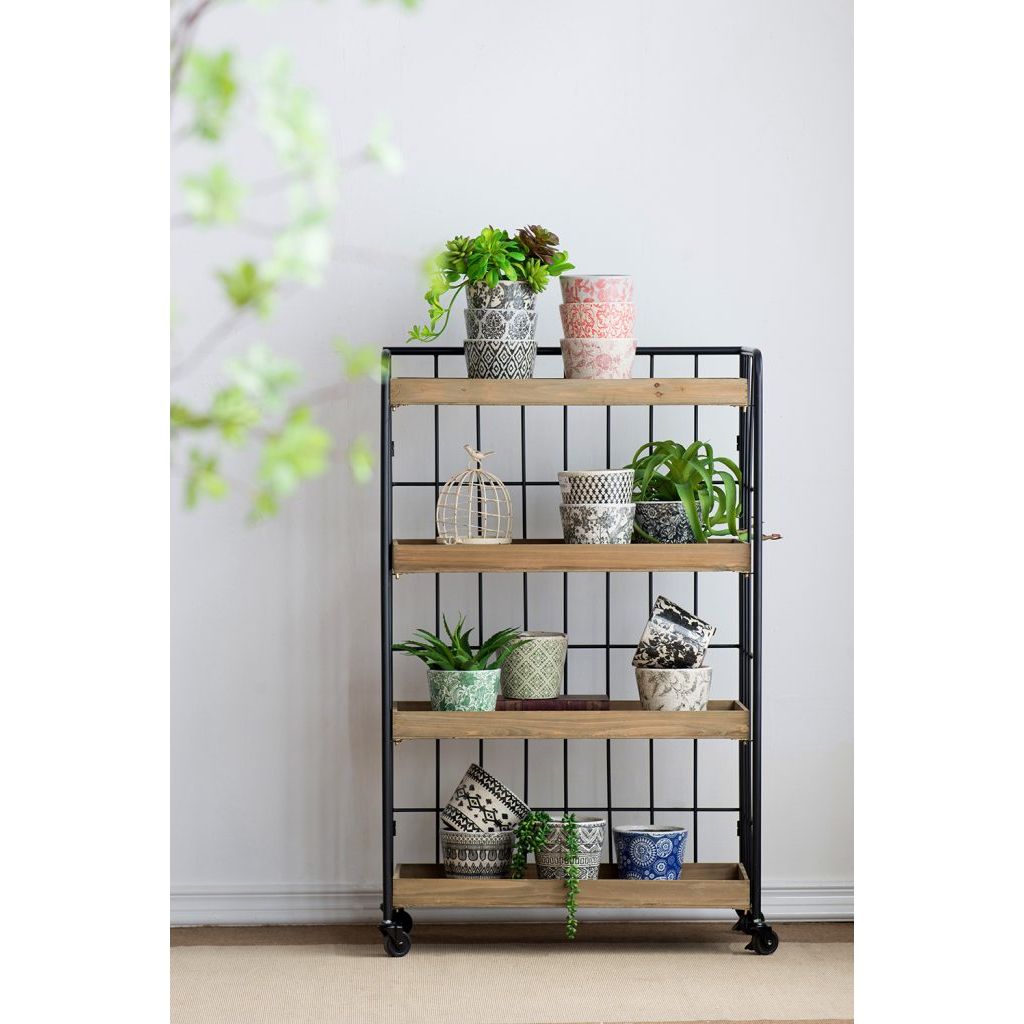 Black & White Floral Terracotta Planter | Style II