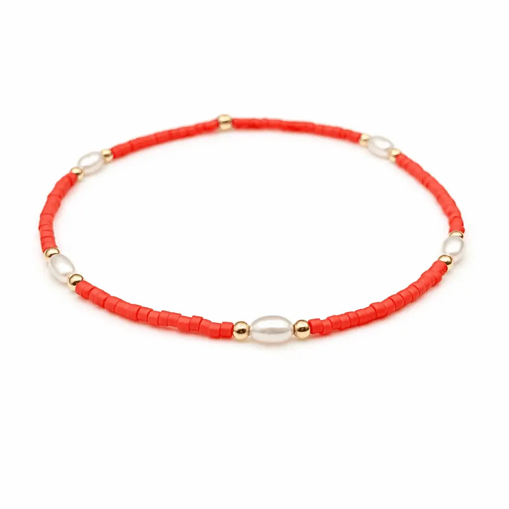 Game Day Pearl + Gold Filled Waterproof Bracelet