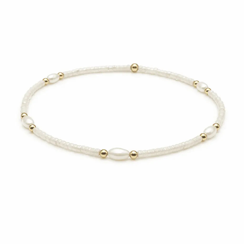 Game Day Pearl + Gold Filled Waterproof Bracelet