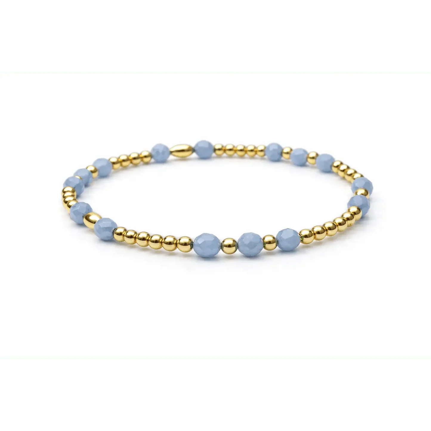 Signature Angelite & 14k Gold filled Beaded Waterproof Bracelet