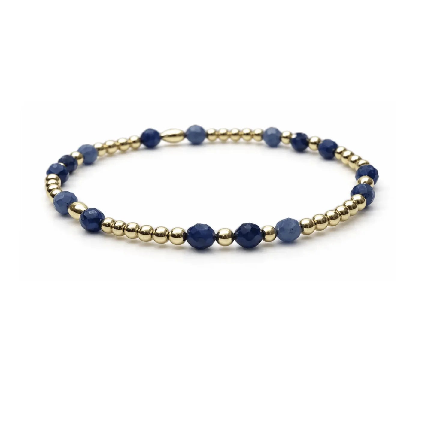Signature Sodalite & 14k Gold filled Beaded Waterproof Bracelet