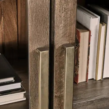 Bradley Oak Wood Tall Cabinet | Cocoa Brown