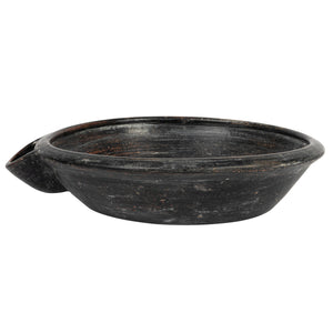 Vintage Reproduction Black Clay Bowl w/Handle