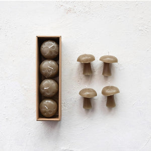 S/4 Mushroom Candles | Olive