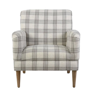 Plaid Upholstered Armchair