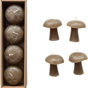 S/4 Mushroom Candles | Olive