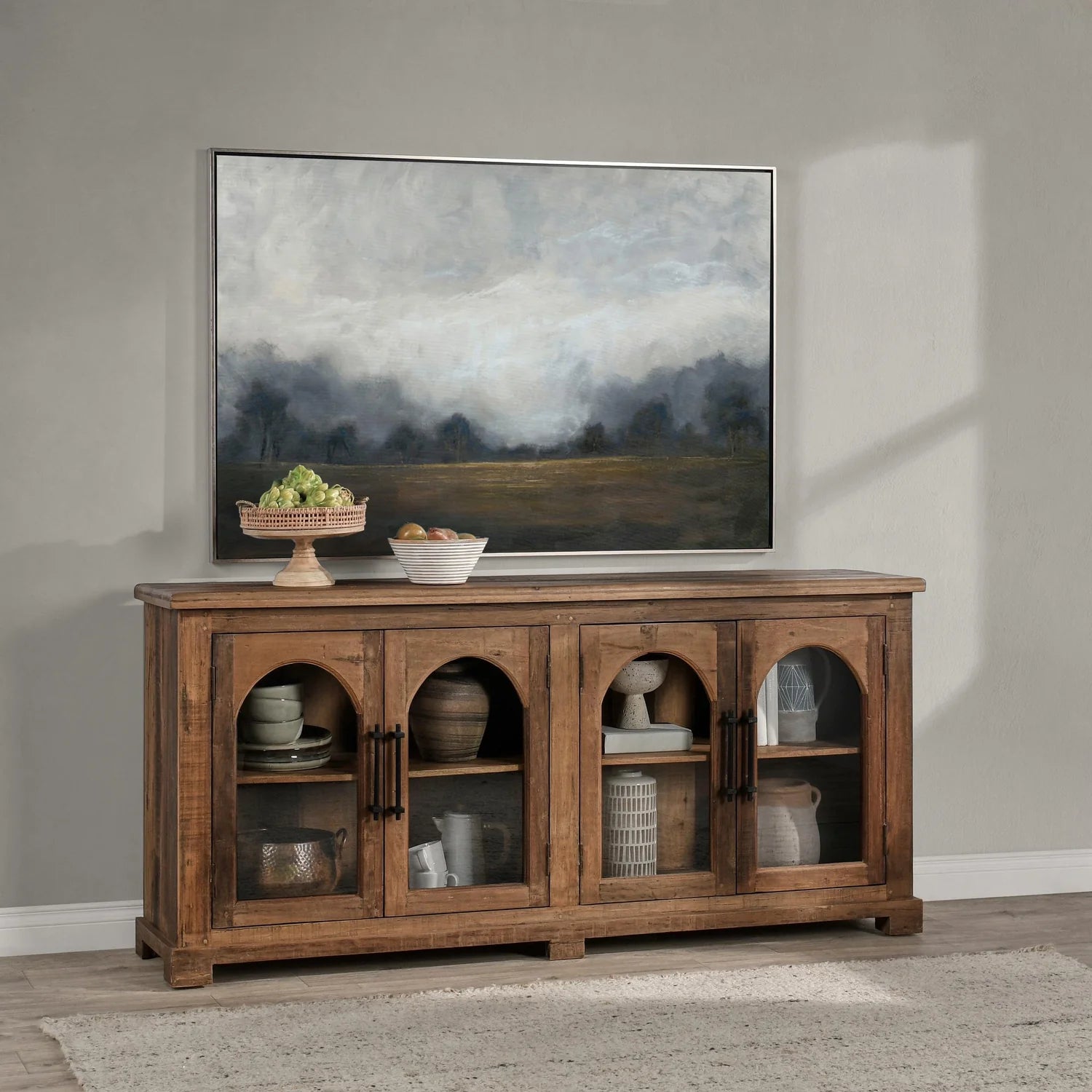 Zion Reclaimed Wood 4Dr Cabinet | Natural