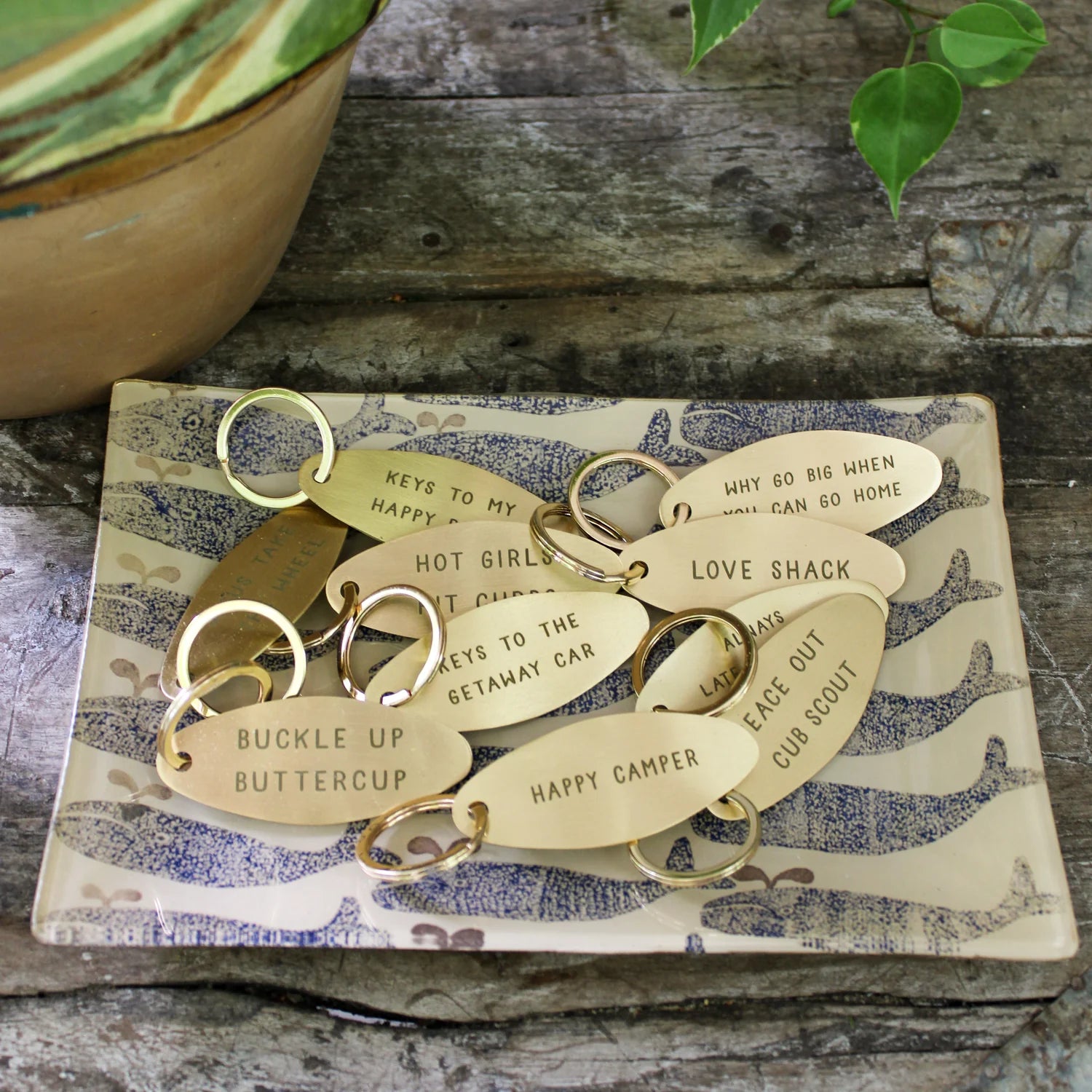 Brass Hotel Keychain