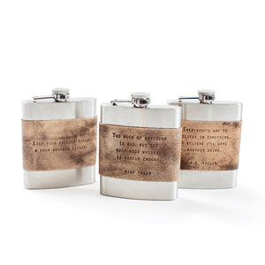 Brown Leather Quote Flasks - 1st Edition