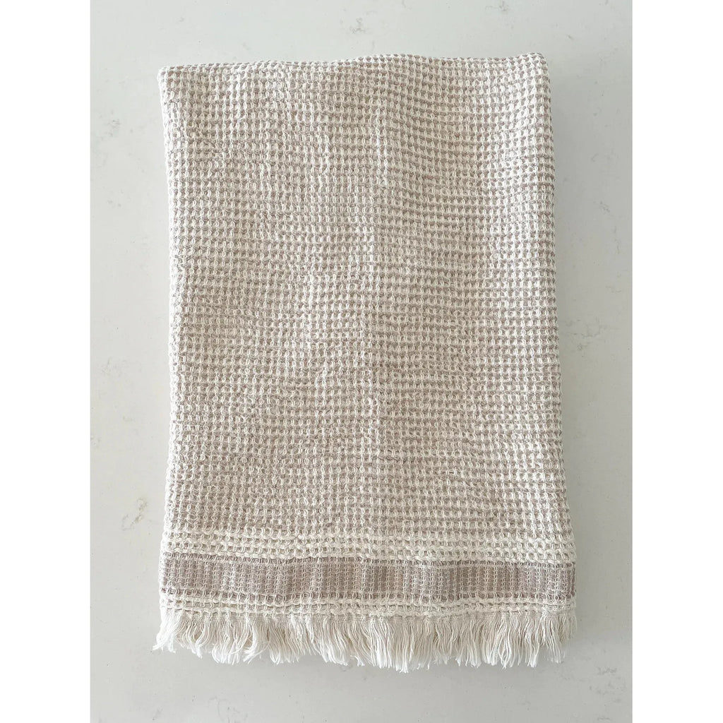 Turkish Cotton Bath Towel | Waffle Striped