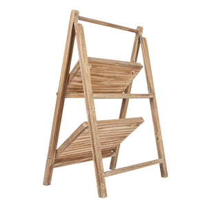 2-Tier Wood Folding Stand | Natural