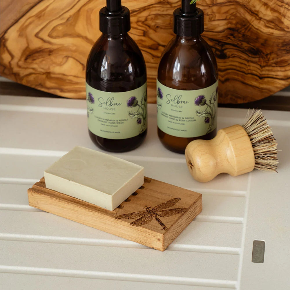 Oak Soap Dish & Soap Set | Dragonfly