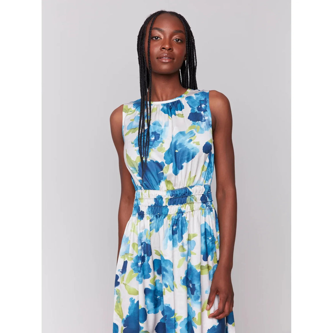 Flowy Print  Dress | Lime