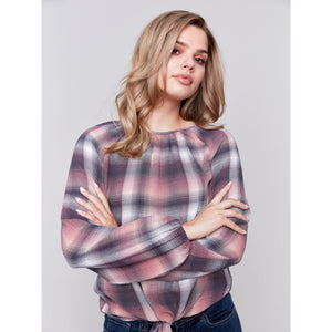 Long-Sleeve Tie-Front Blouse - Quartz