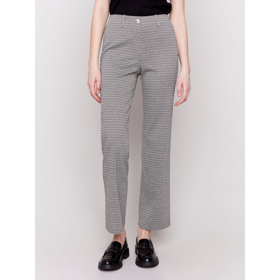 Flare Leg Plaid Knit Pant