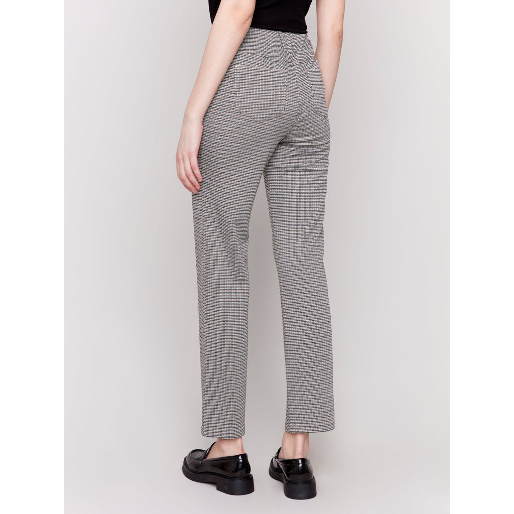 Flare Leg Plaid Knit Pant