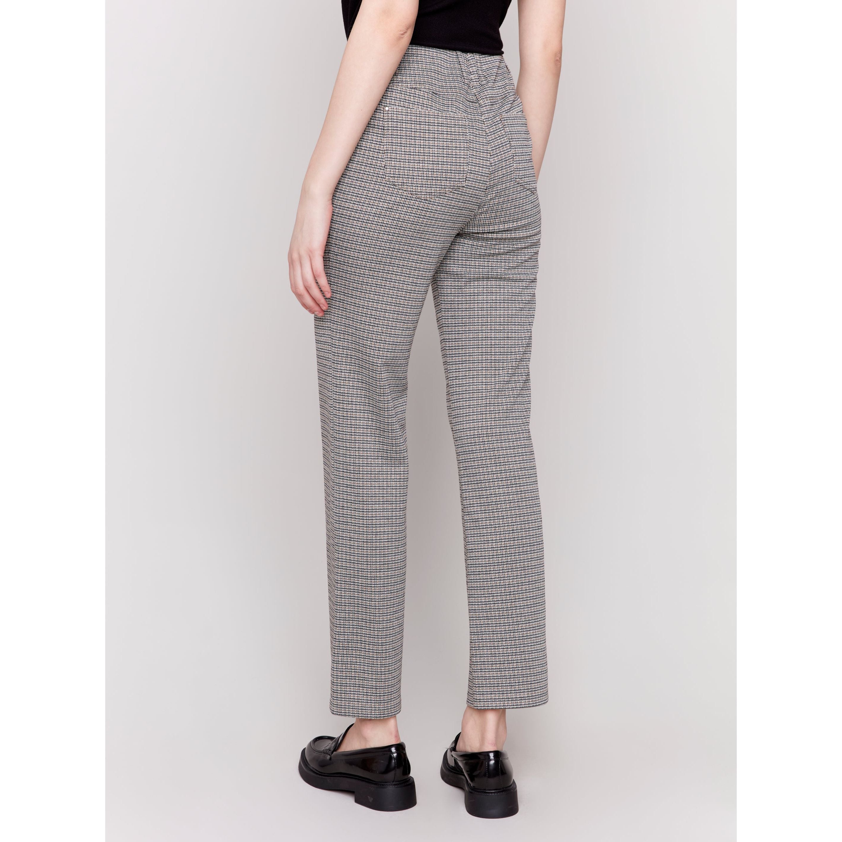 Flare Leg Plaid Knit Pant