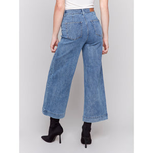 Cropped Flare Leg Front Patch Pocket Pant