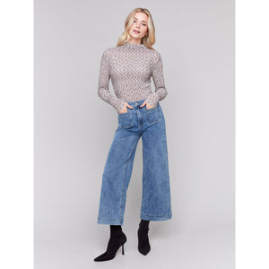 Cropped Flare Leg Front Patch Pocket Pant