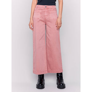 Cropped Flare Leg Front Patch Pocket Pant