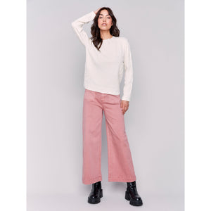 Cropped Flare Leg Front Patch Pocket Pant