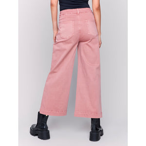 Cropped Flare Leg Front Patch Pocket Pant