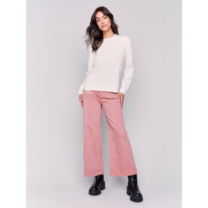 Cropped Flare Leg Front Patch Pocket Pant