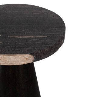 Kayu Petrifed Wood Pedestal Table | Black