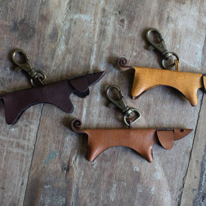 Leather Dachshund Keychains