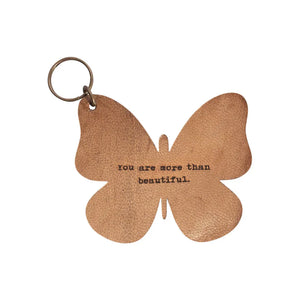 Leather Butterfly Keychain