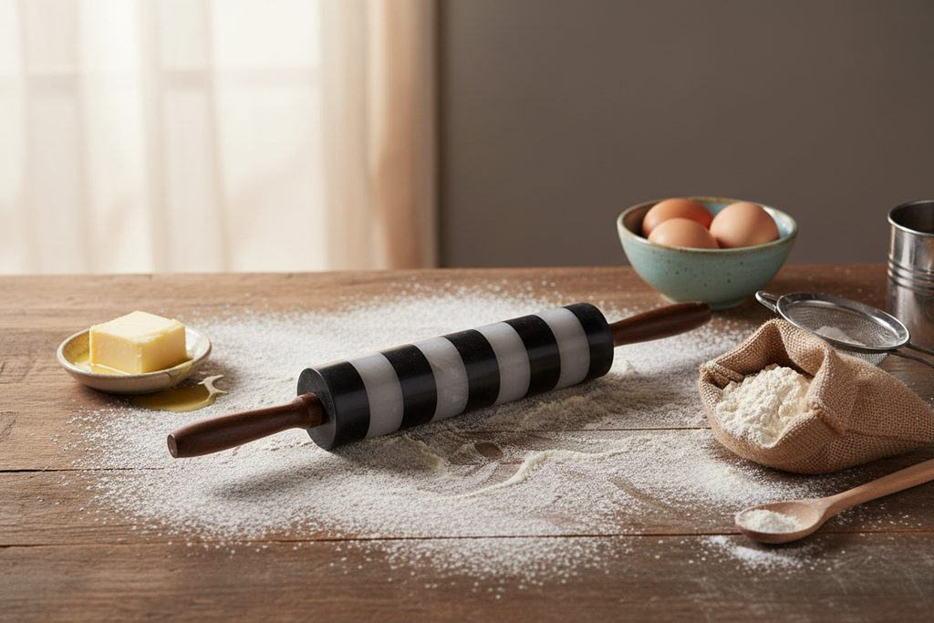 Black & Gray Marble Rolling Pin