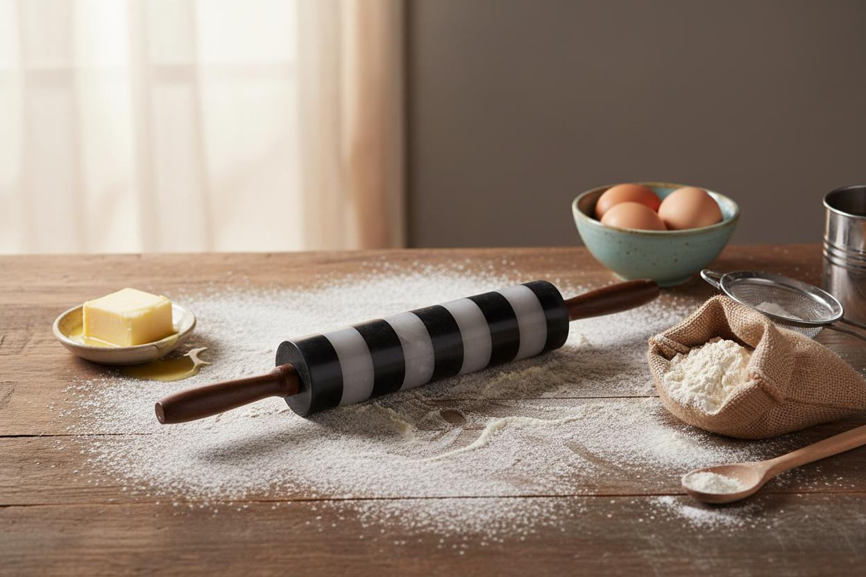 Black & Gray Marble Rolling Pin