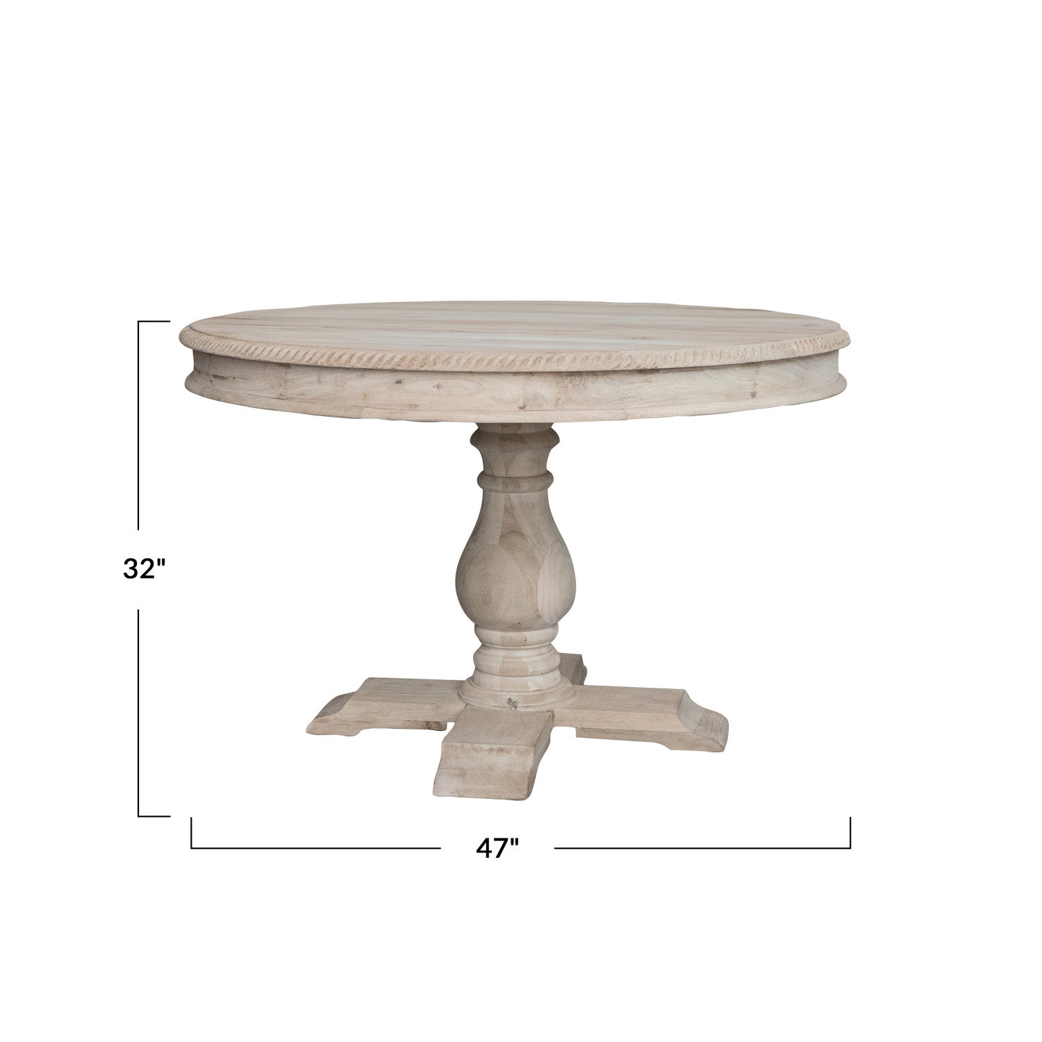 Carved Mango Wood Round Table