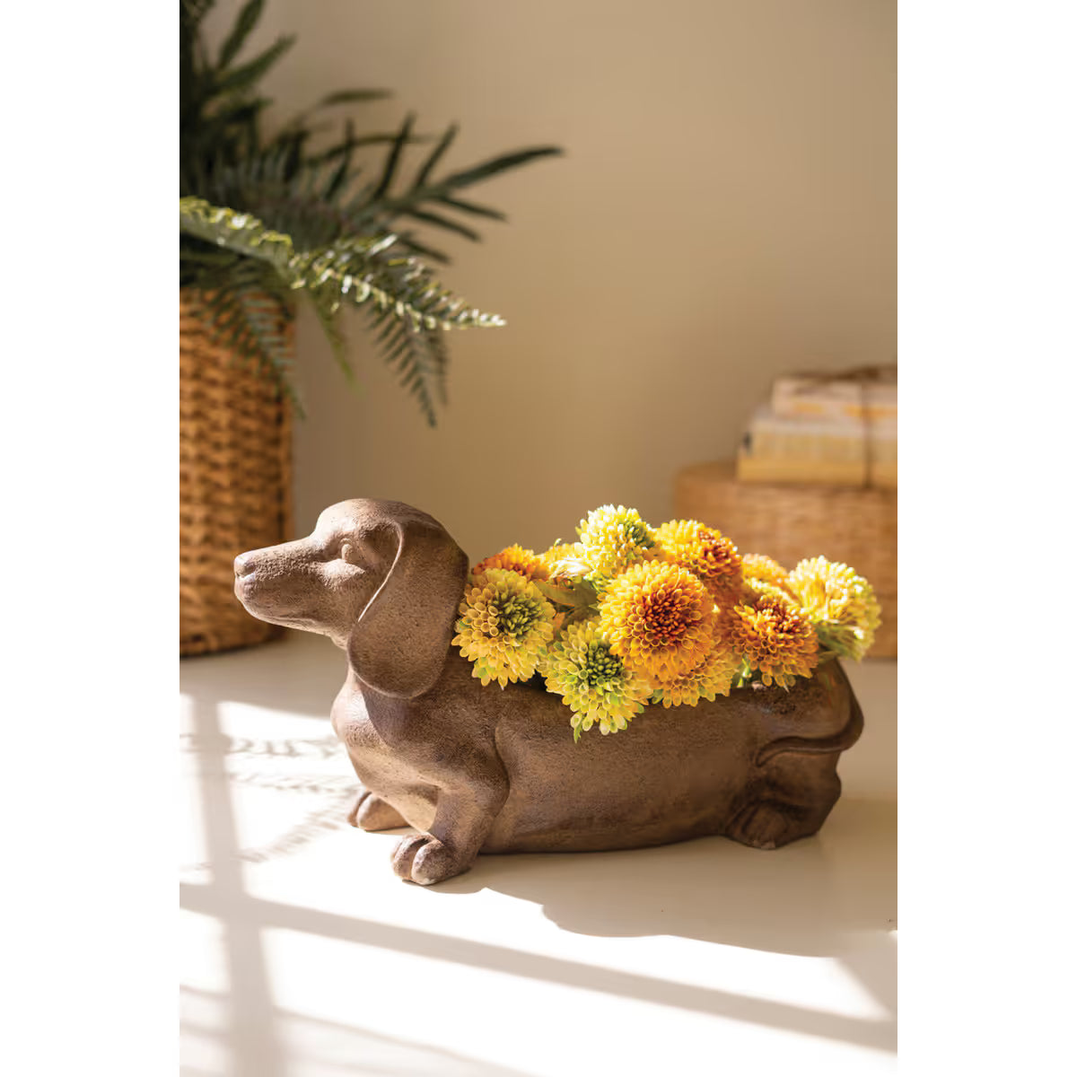Cement Dachshund Planter