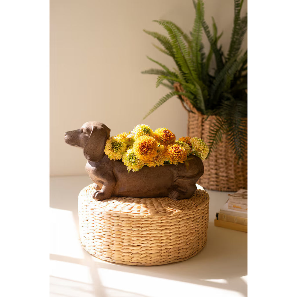 Cement Dachshund Planter