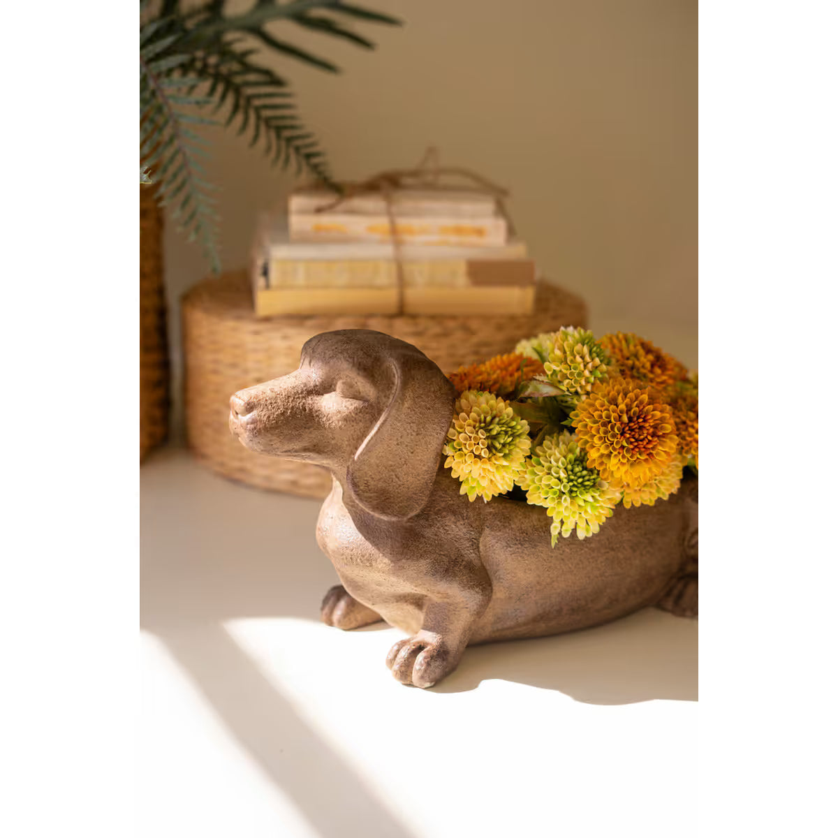 Cement Dachshund Planter