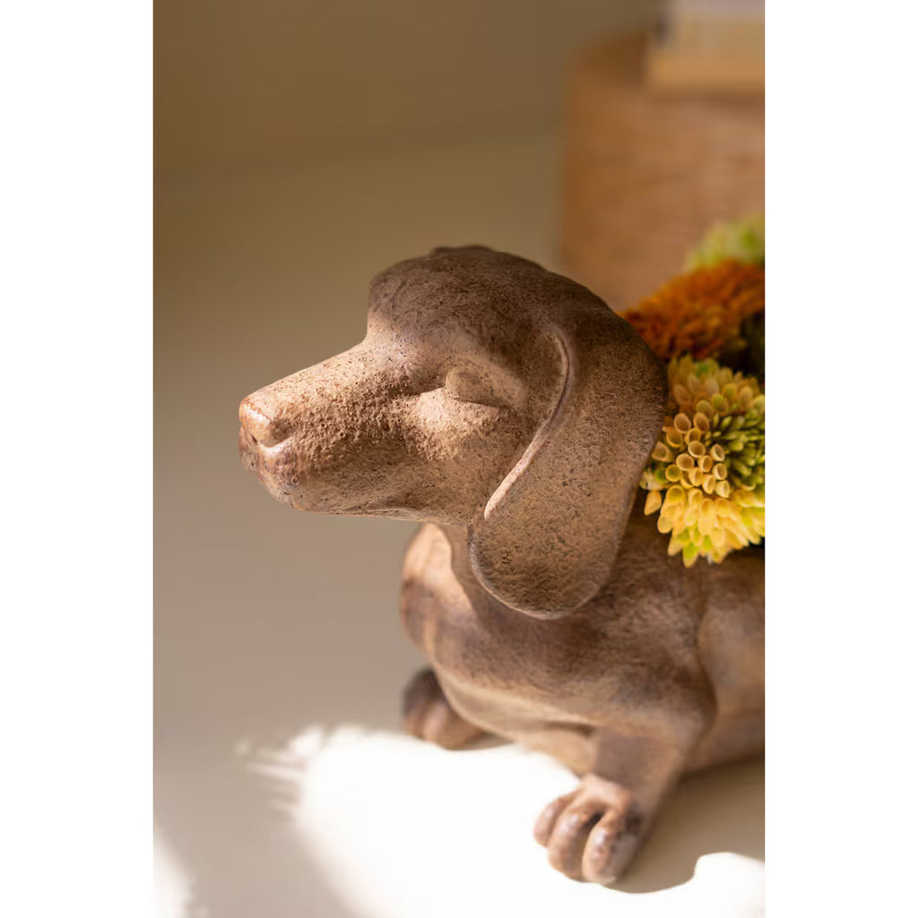 Cement Dachshund Planter